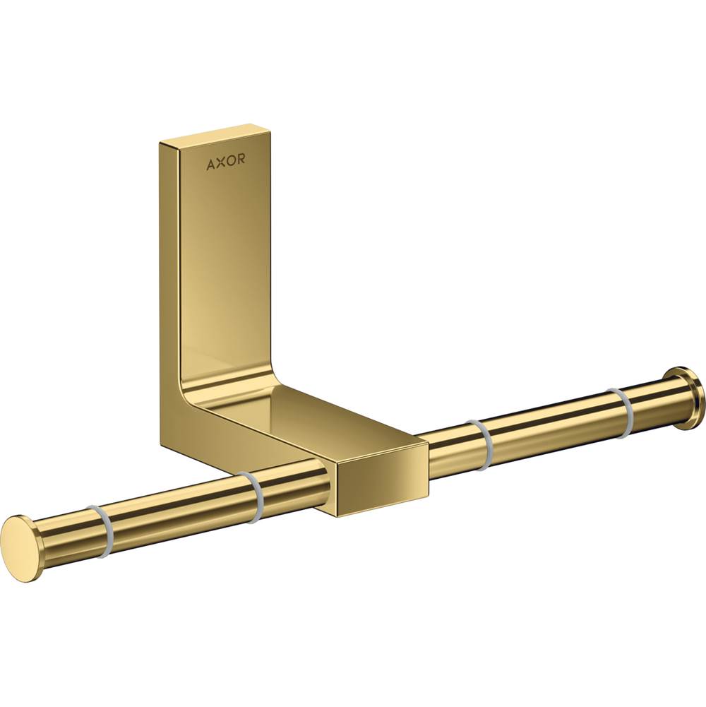 Axor - AXOR Universal Rectangular Toilet Paper Holder Double in Polished Gold Optic - Polished Gold Optic