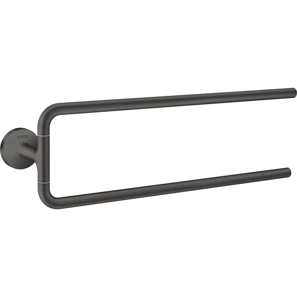 Axor - AXOR Universal Circular Double Towel Bar, 20'' in Brushed Black Chrome - Brushed Black Chrome