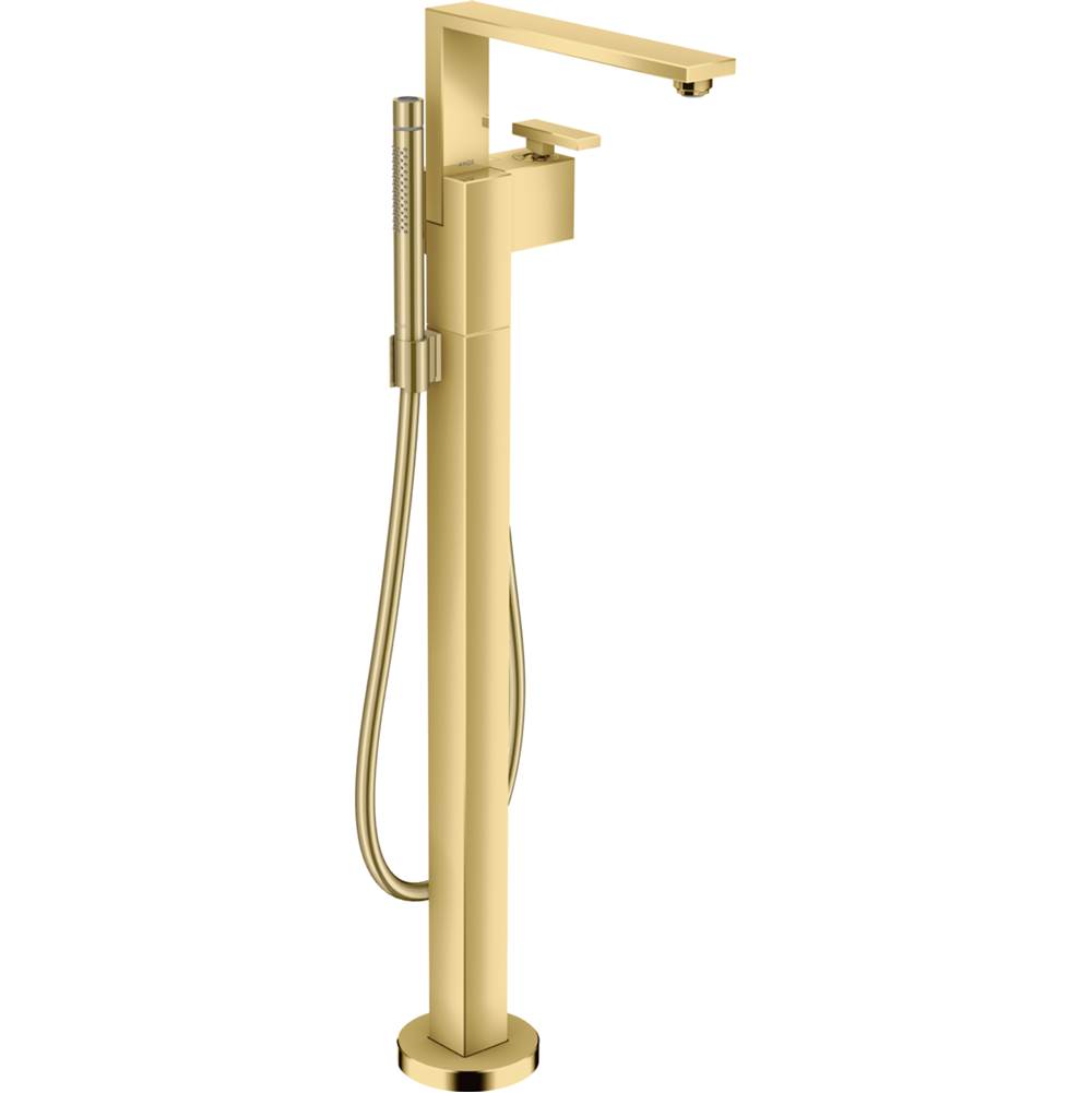 Axor - Edge Freestanding Tub Filler Trim with 1.75 GPM Handshower in Polished Gold Optic - Polished Gold Optic