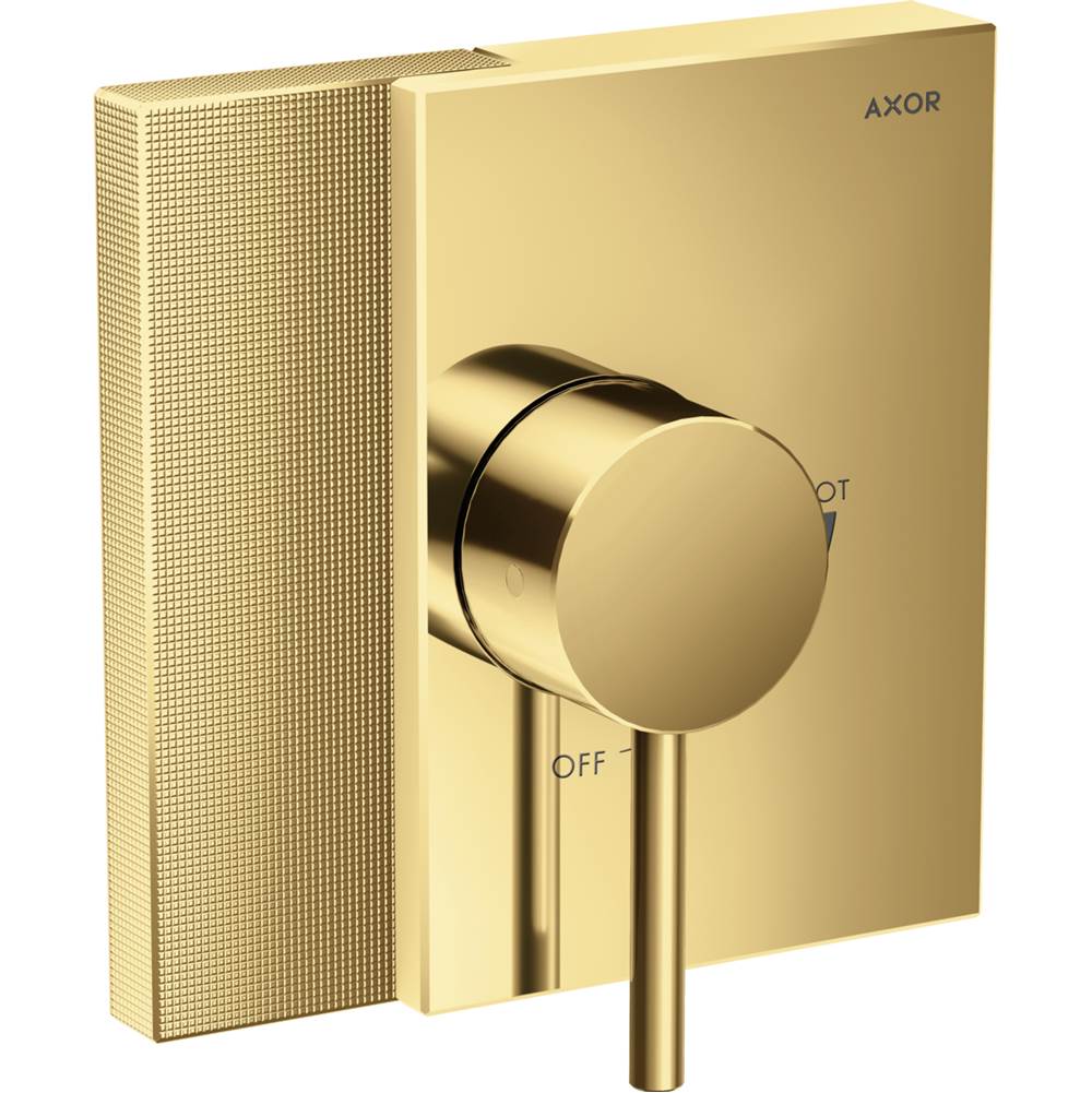 Axor - AXOR Edge Pressure Balance Trim - Diamond Cut in Polished Gold Optic - Polished Gold Optic