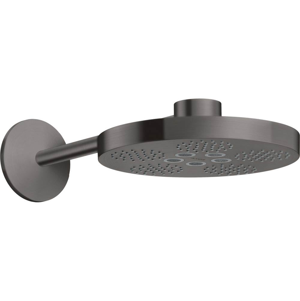 Axor - AXOR ONE Showerhead 280 2-Jet with Showerarm Trim, 2.5 GPM in Brushed Black Chrome - Brushed Black Chrome
