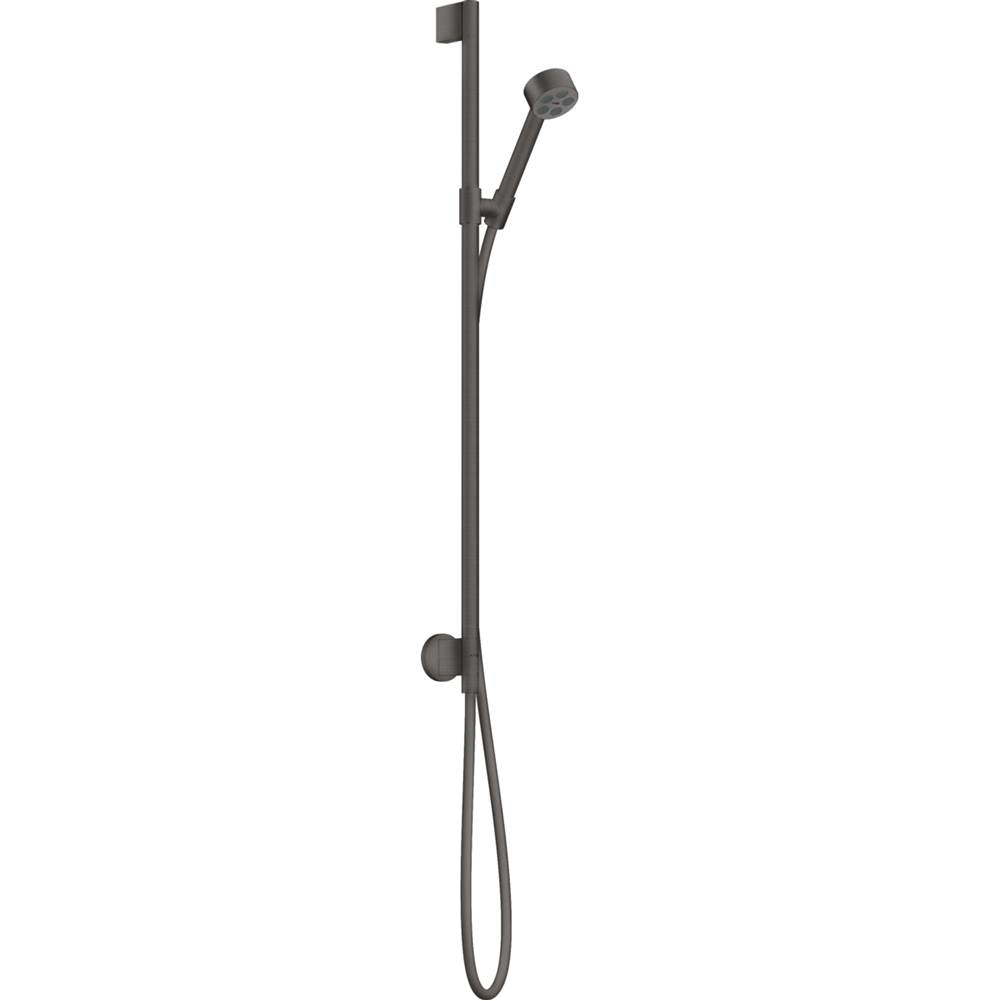 Axor - AXOR ONE Wallbar Set 75 1-Jet with Wall Outlet, 2.5 GPM in Brushed Black Chrome - Brushed Black Chrome