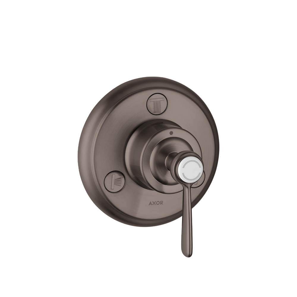 Axor - AXOR Montreux Diverter Trim Trio/Quattro in Brushed Black Chrome - Brushed Black Chrome