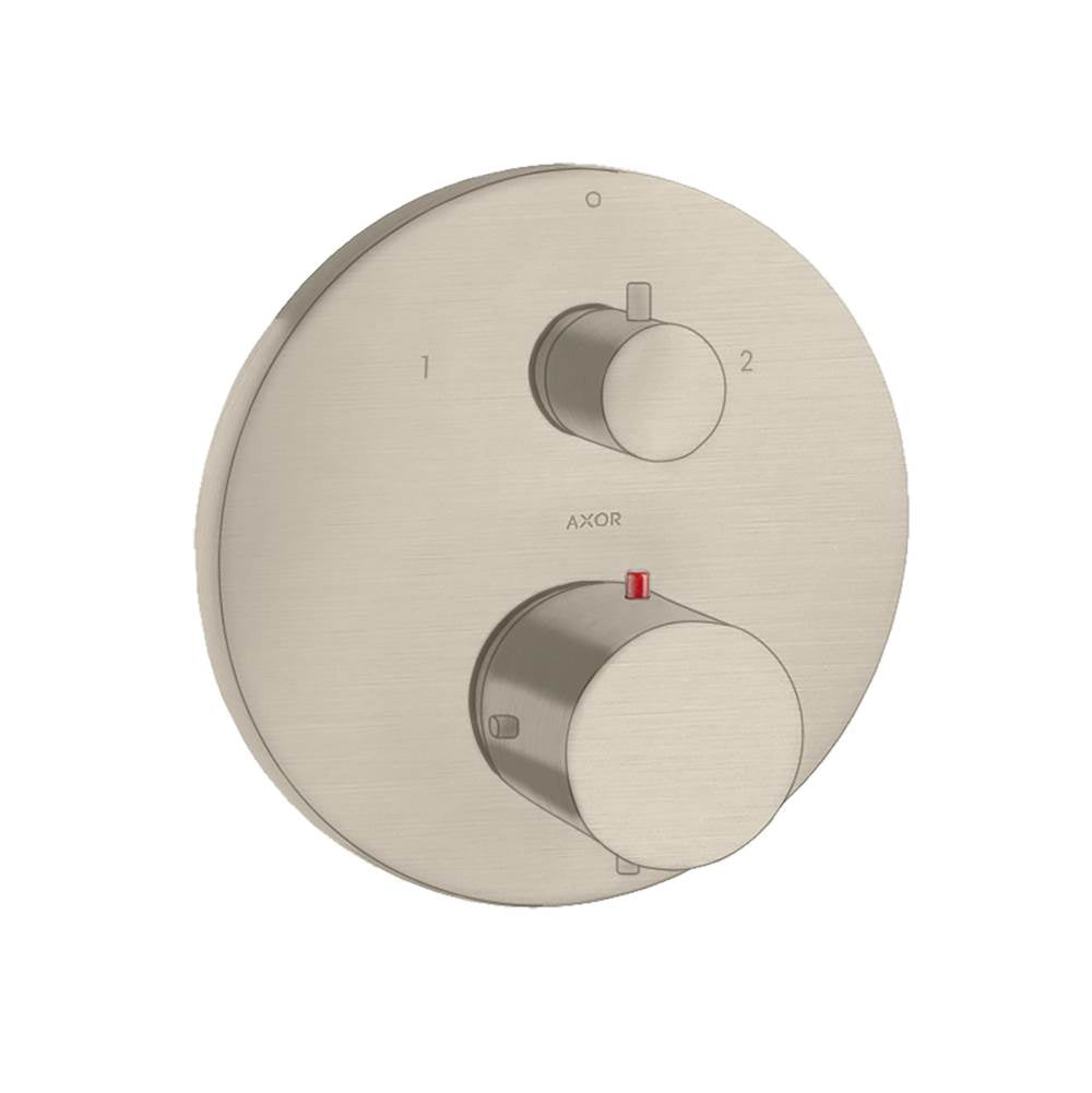 Axor - AXOR Starck Thermostatic Trim with Volume Control and Diverter in Brushed Nickel - Brushed Nickel