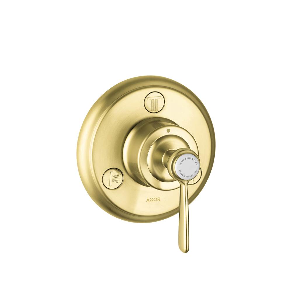 Axor - AXOR Montreux Diverter Trim Trio/Quattro in Brushed Gold Optic - Brushed Gold Optic