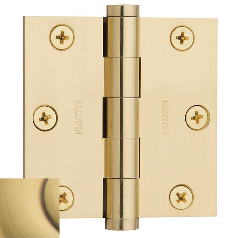 Baldwin - 1030 HINGE 3X3 060 - Satin Brass and Brown