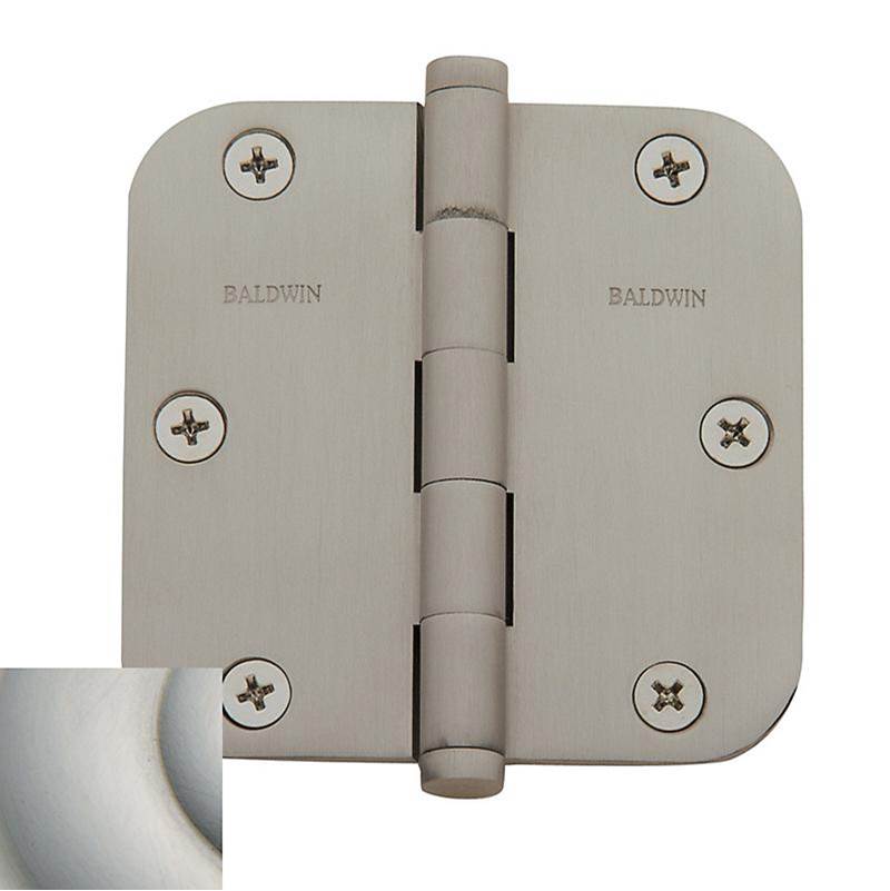 Baldwin - 1135 5/8 RAD CNR HINGE - Lifetime Satin Nickel