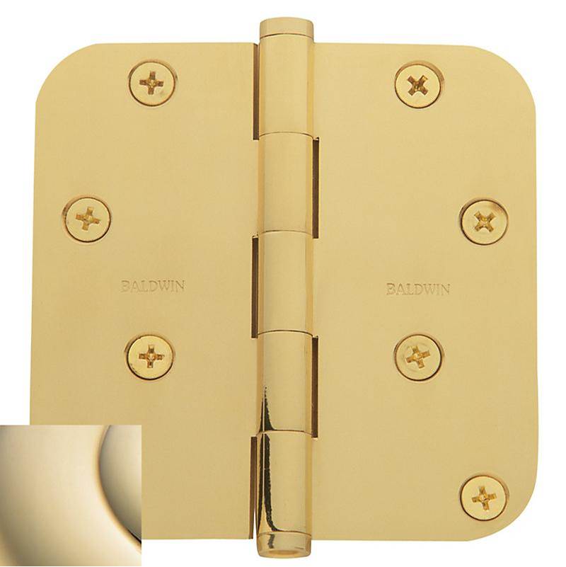 Baldwin - 1140 5/8'' Radius Corner Hinge - Lifetime Polished Brass