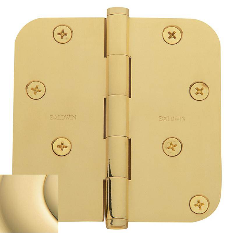 Baldwin - 1140 5/8'' Radius Corner Hinge - Non-Lacquered Brass