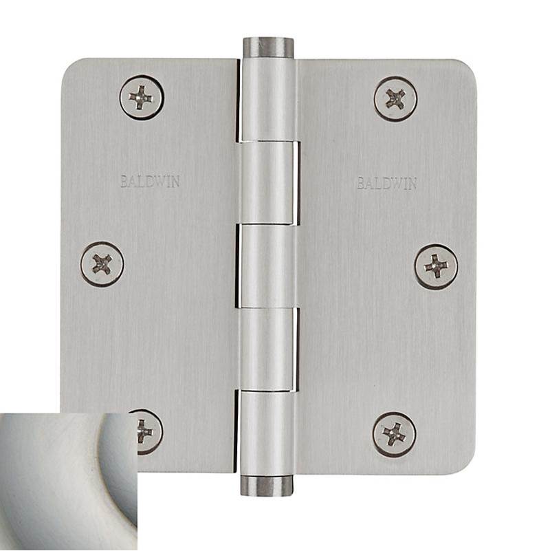 Baldwin - 1435 1/4 RAD CNR HINGE - Lifetime Satin Nickel