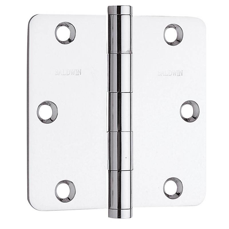 Baldwin - 1435 1/4 RAD CNR HINGE - Polished Chrome