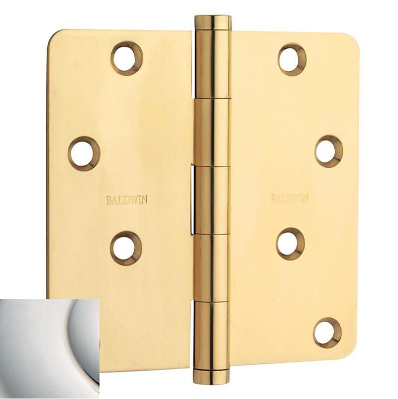 Baldwin - 1440 1/4 RAD CNR HINGE - Lifetime Polished Nickel