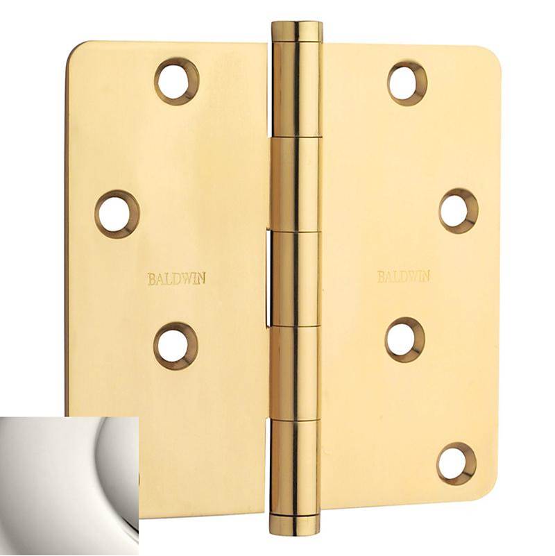 Baldwin - 1440 1/4 RAD CNR HINGE - Polished Nickel