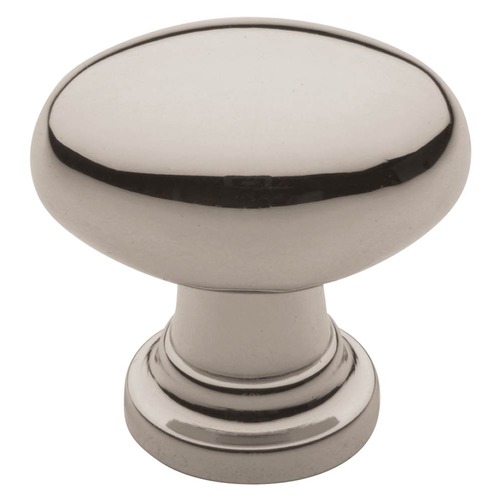Baldwin - 4910 OVAL KNOB 1.125x0.75IN - Polished Nickel,Lifetime Finish