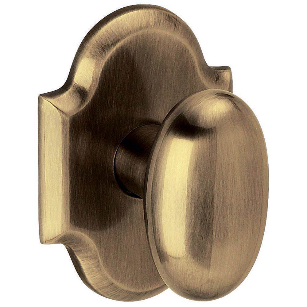 Baldwin - 5024 OVAL KNBXLESS ROSE - Satin Brass and Black