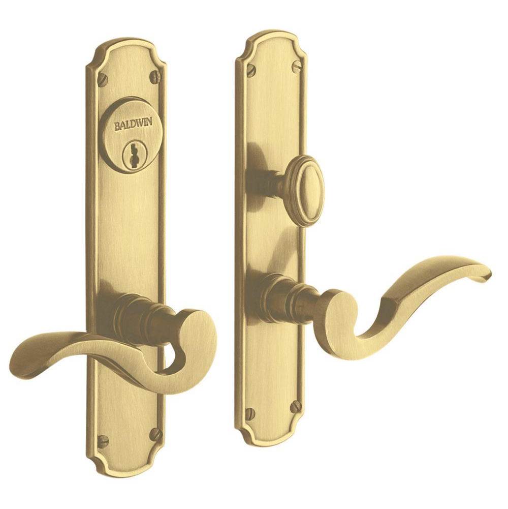 Baldwin - 6942 BISMARK ENT TRM 060 - Satin Brass and Brown