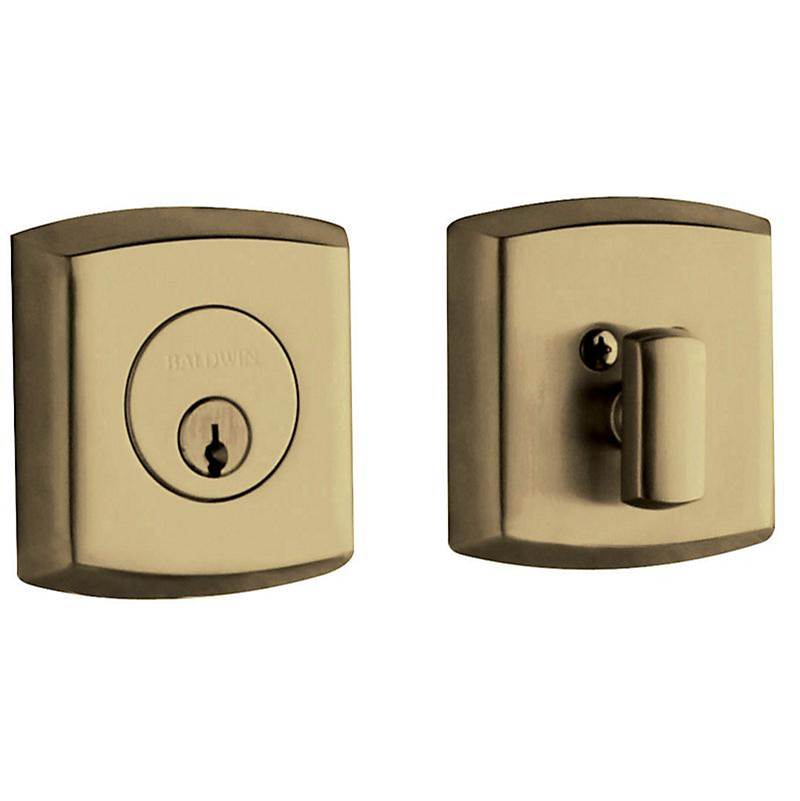 Baldwin - 8285 SOHO ADJ DEADBOLT - Satin Brass and Black