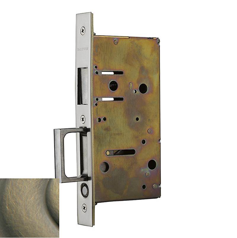 Baldwin - 8603 POCKET DR STRIKE - Satin Brass and Black