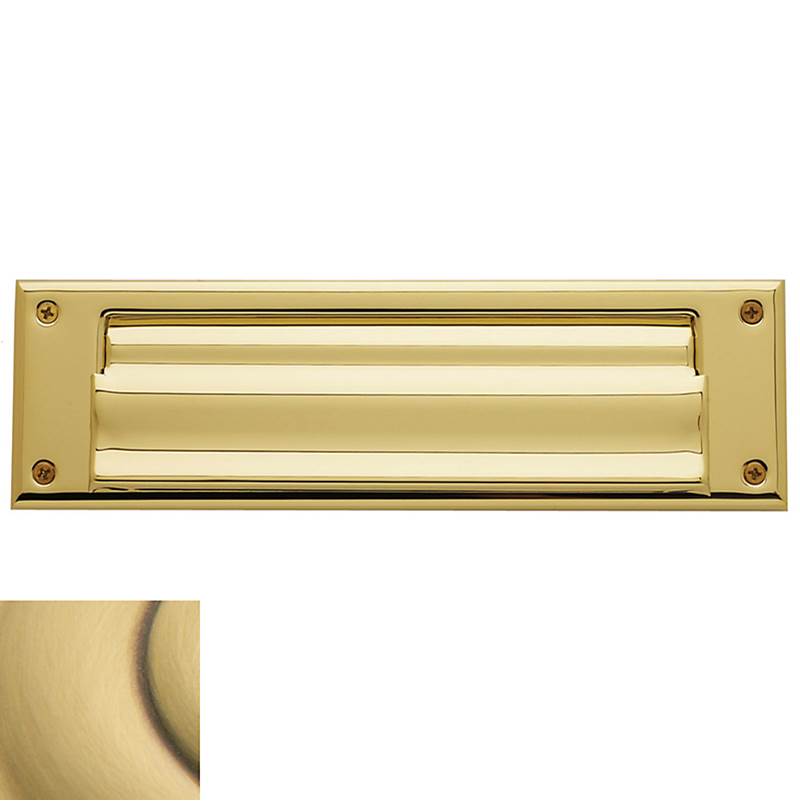 Baldwin - 0017 LETTER BOX PLT 060 - Satin Brass and Brown