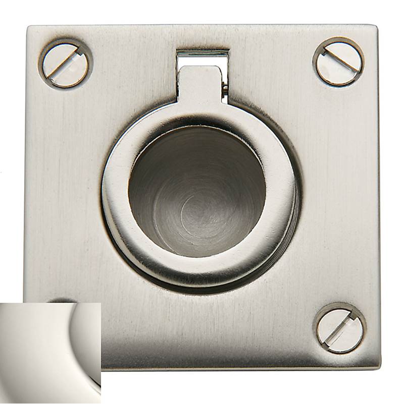 Baldwin - 0393 FLUSH RING PULL 140 - Polished Nickel