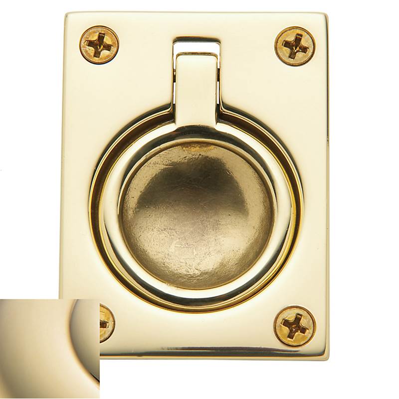 Baldwin - 0394 FLUSH RING PULL 003 - Lifetime Polished Brass