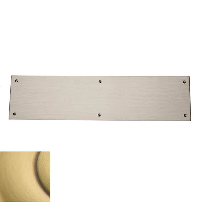 Baldwin - 2124 PUSH PLATE 4X16 060 - Satin Brass and Brown