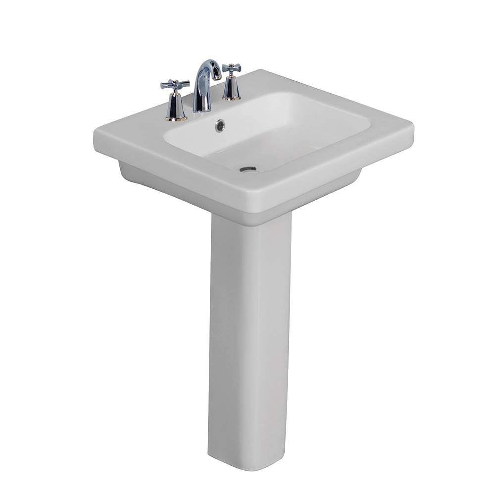 Barclay - Resort 500 Pedestal Lavatory, White-8'' Widespread - White