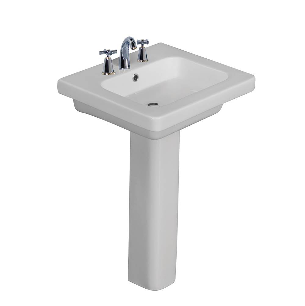 Barclay - Resort 650 Pedestal Lavatory, White-8'' Widespread - White