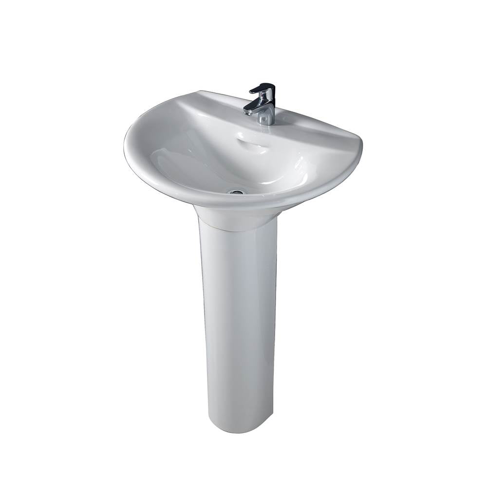 Barclay - Venice Ped Lav Column White - White