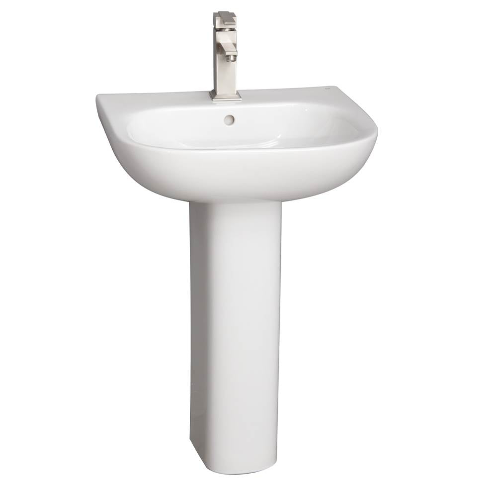 Barclay - Tonique 550 Pedestal Lavatory, White-1 hole - White