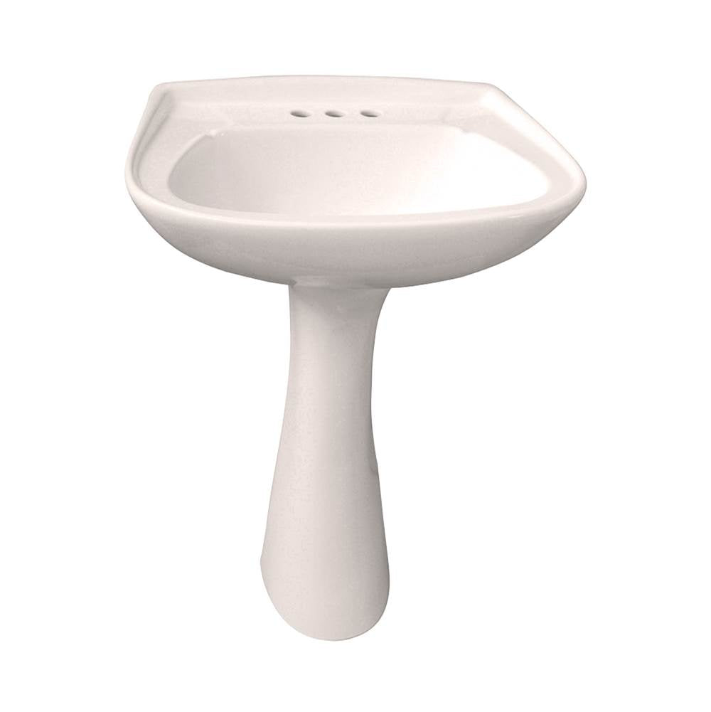 Barclay - Hartford Pedestal Lavatory, 4''cc, Bisque - Bisque
