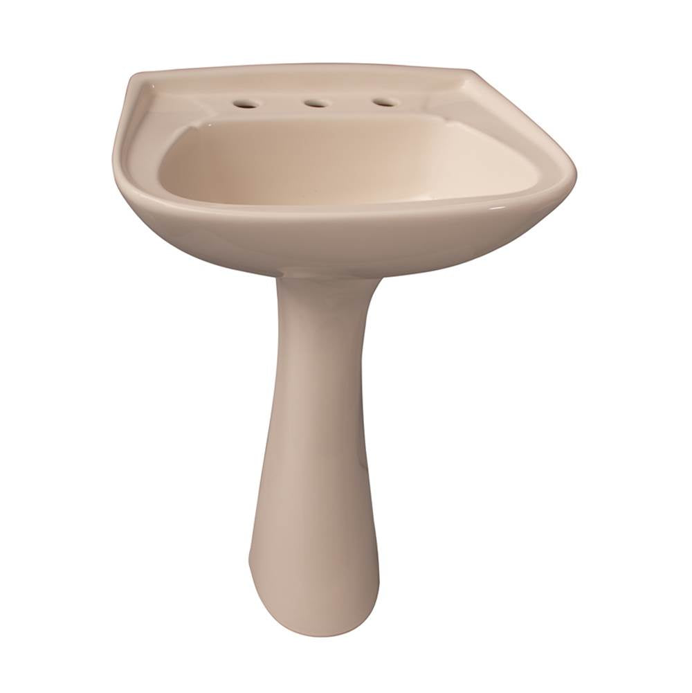 Barclay - Hartford Pedestal Lavatory, 8''cc, Bisque - Bisque