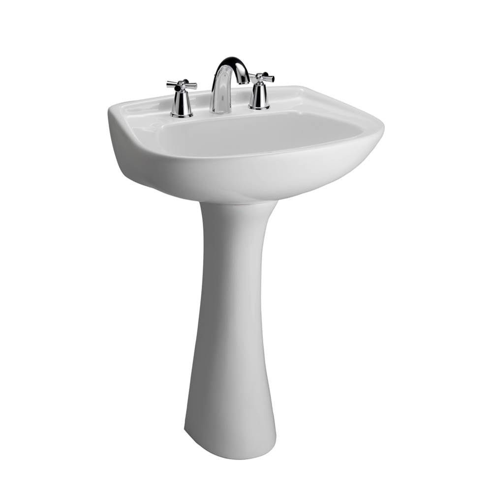 Barclay - Hartford Pedestal Lavatory, 4''cc, White - White