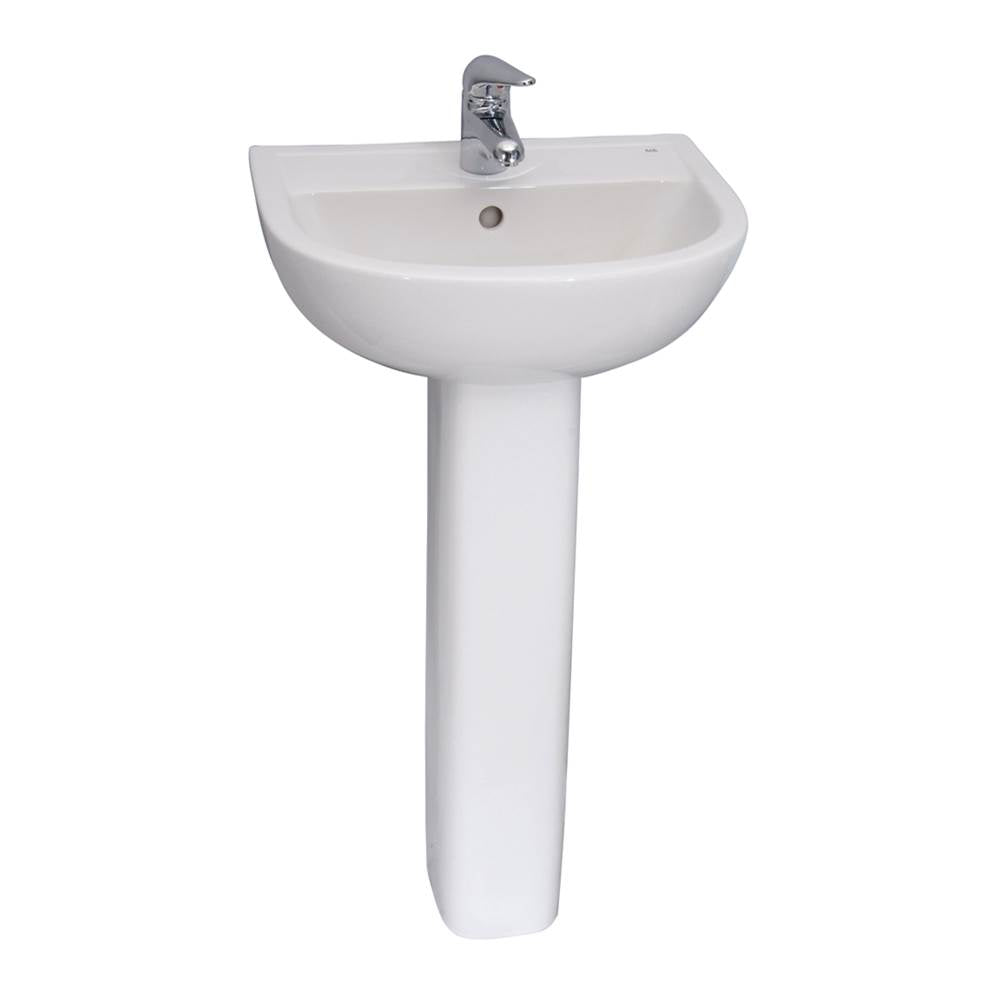 Barclay - Compact 545 Pedestal Lavatory 8'' cc, White - White