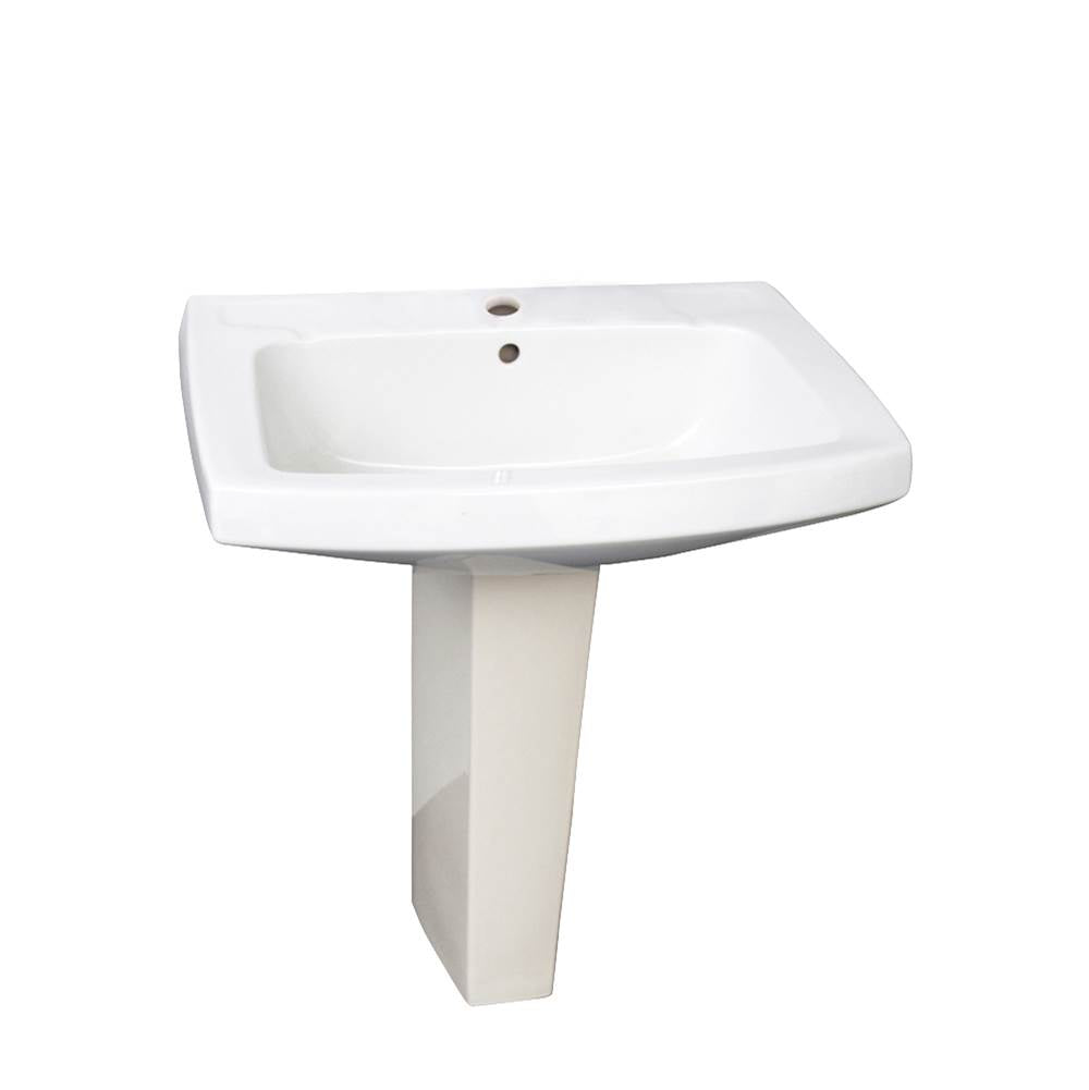 Barclay - Galaxy 28'' Ped Lav - White 1 Faucet Hole - White