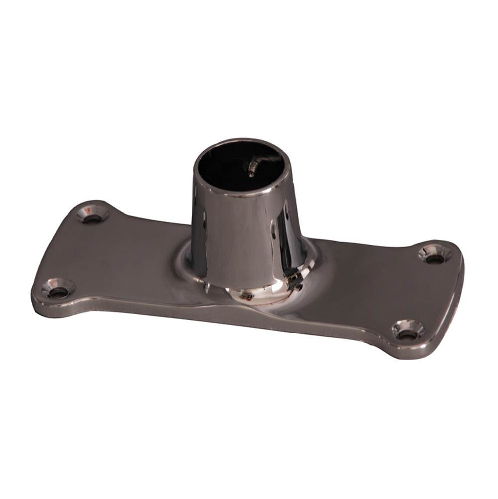 Barclay - Jumbo Rect Die Cast Flanges, Pair, Polished Chrome - Polished Chrome