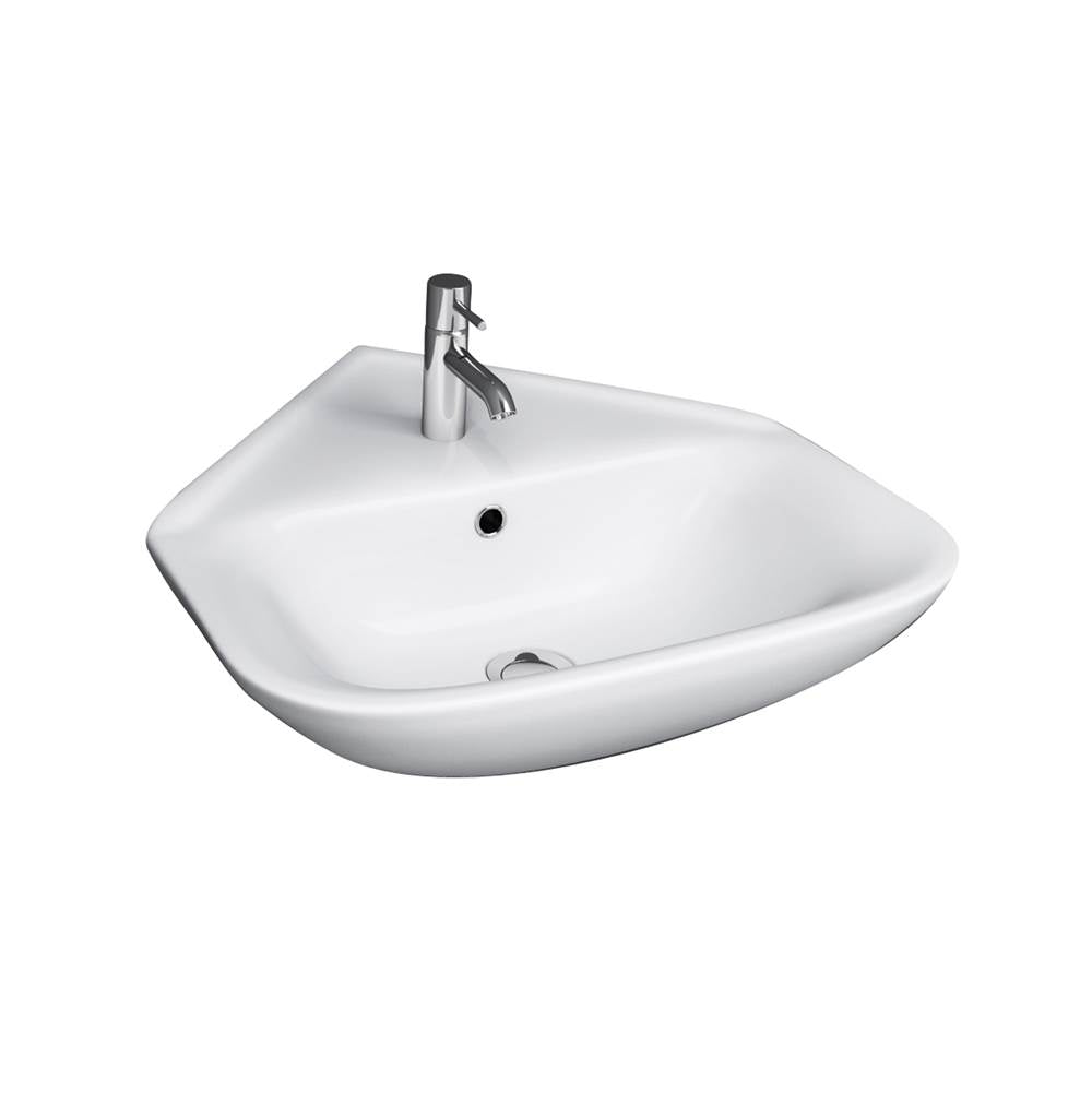Barclay - Eden Corner Wall Hung Basin 1-Hole, White - White