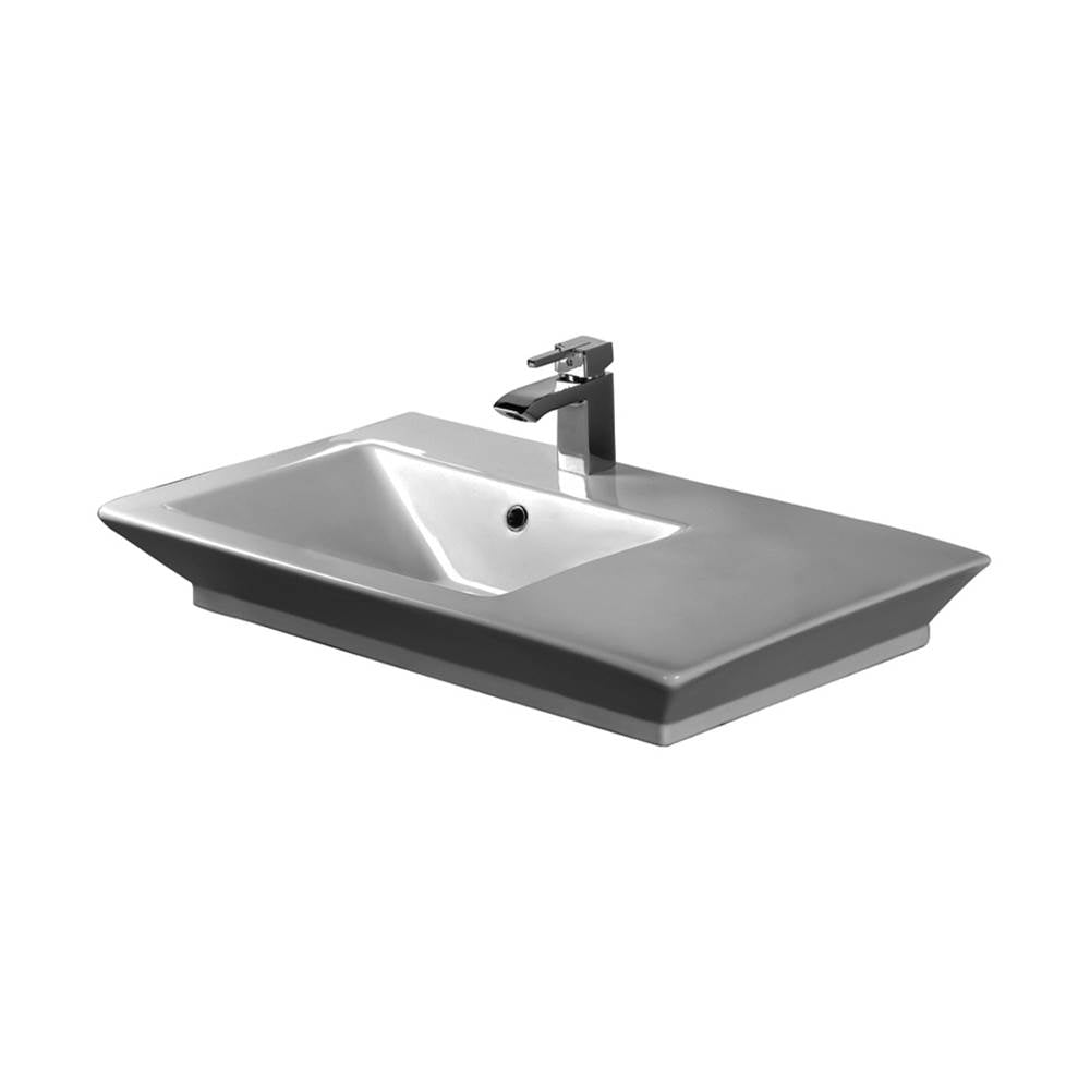 Barclay - Opulence Above Counter Basin 1-Hole,31-1/2'',White,Rect.Bowl - White