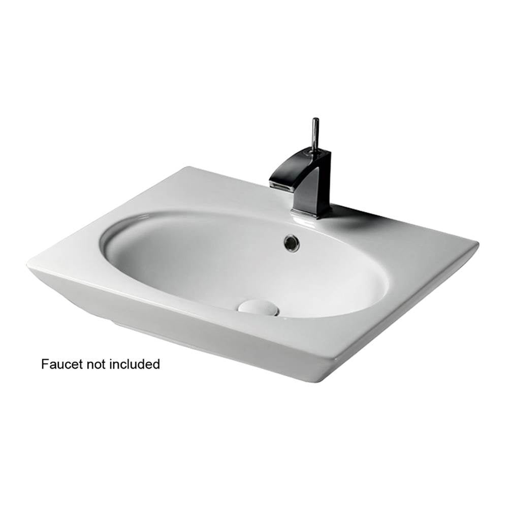 Barclay - Opulence 23'' Wall-Hung Basin White, Oval Bowl, 1-hole - White