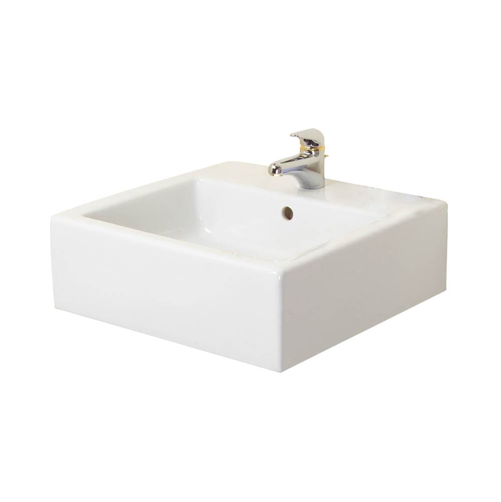 Barclay - Patricia Square Vessel, One Hole, White - White