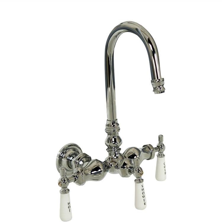 Barclay - Leg Tub Diverter w/Porcelain Lever Hdles, CI Tub, Pol Chr - Polished Chrome