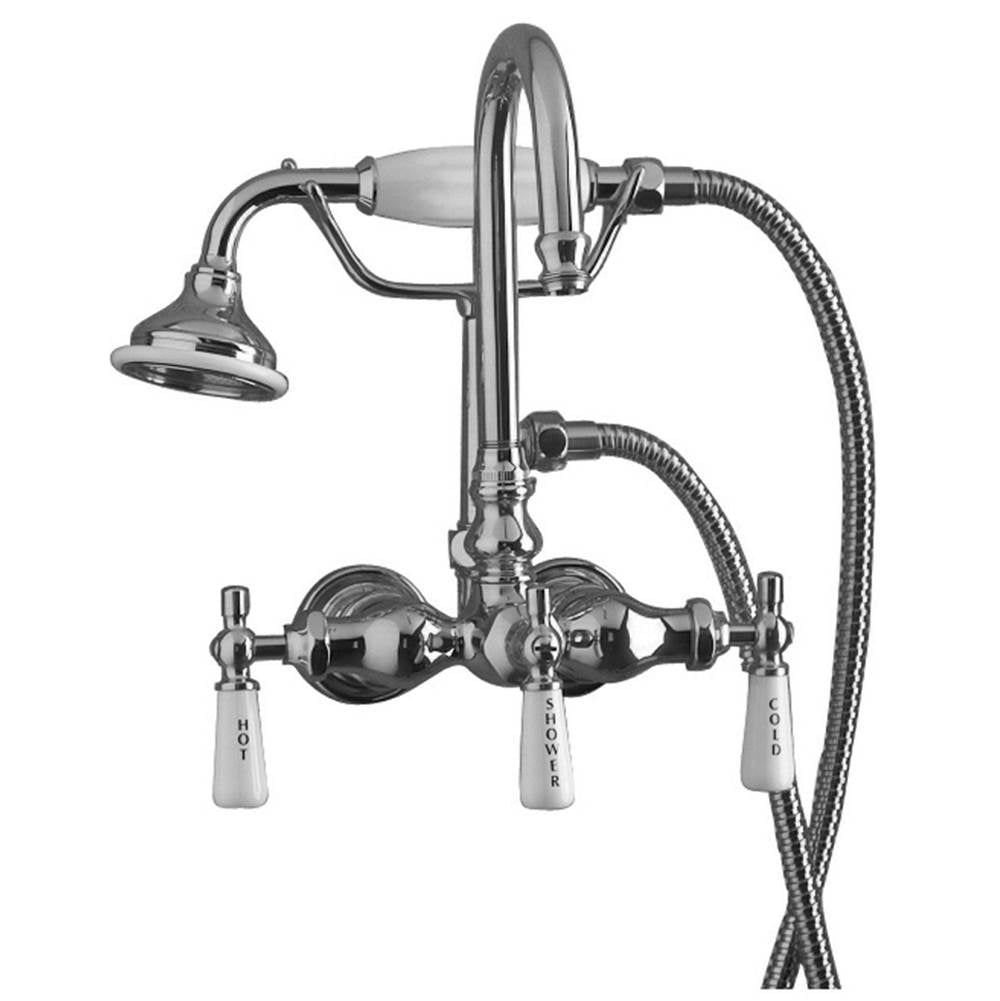 Barclay - Hand Shower Faucet w/Code Spout, Porc Hdles, Pol Chrome - Polished Chrome