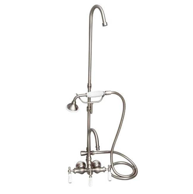 Barclay - Converto Shwr w/Handheld Shwr, Riser, CI Tub, Brushed Nickel - Brushed Nickel