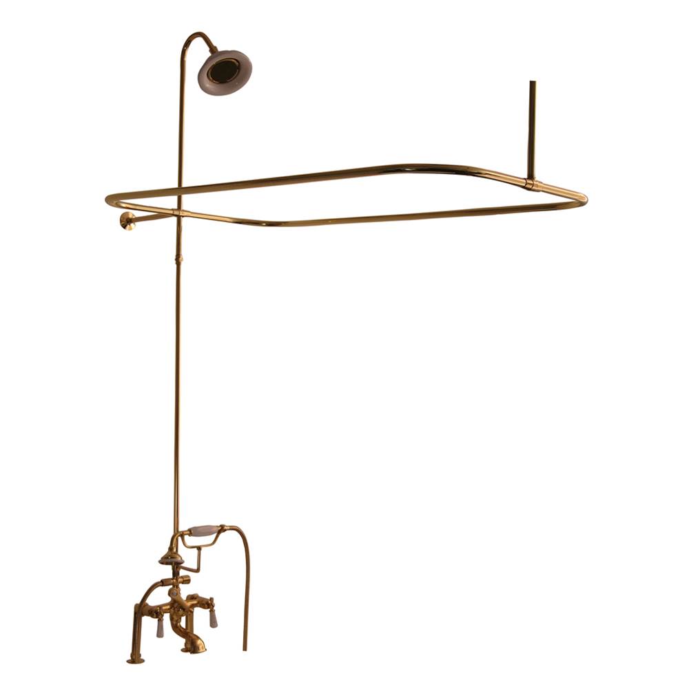 Barclay - Elephant Spout, Shower, Riser, Showerhead, Lvr Hdle, Brass - Polished Brass