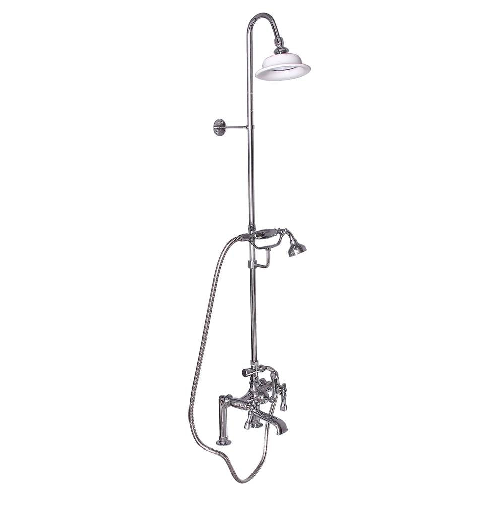 Barclay - Elephant Spout,Riser,ShwrHead Hand Shwr, Metal Lever Hdls,PN - Polished Nickel