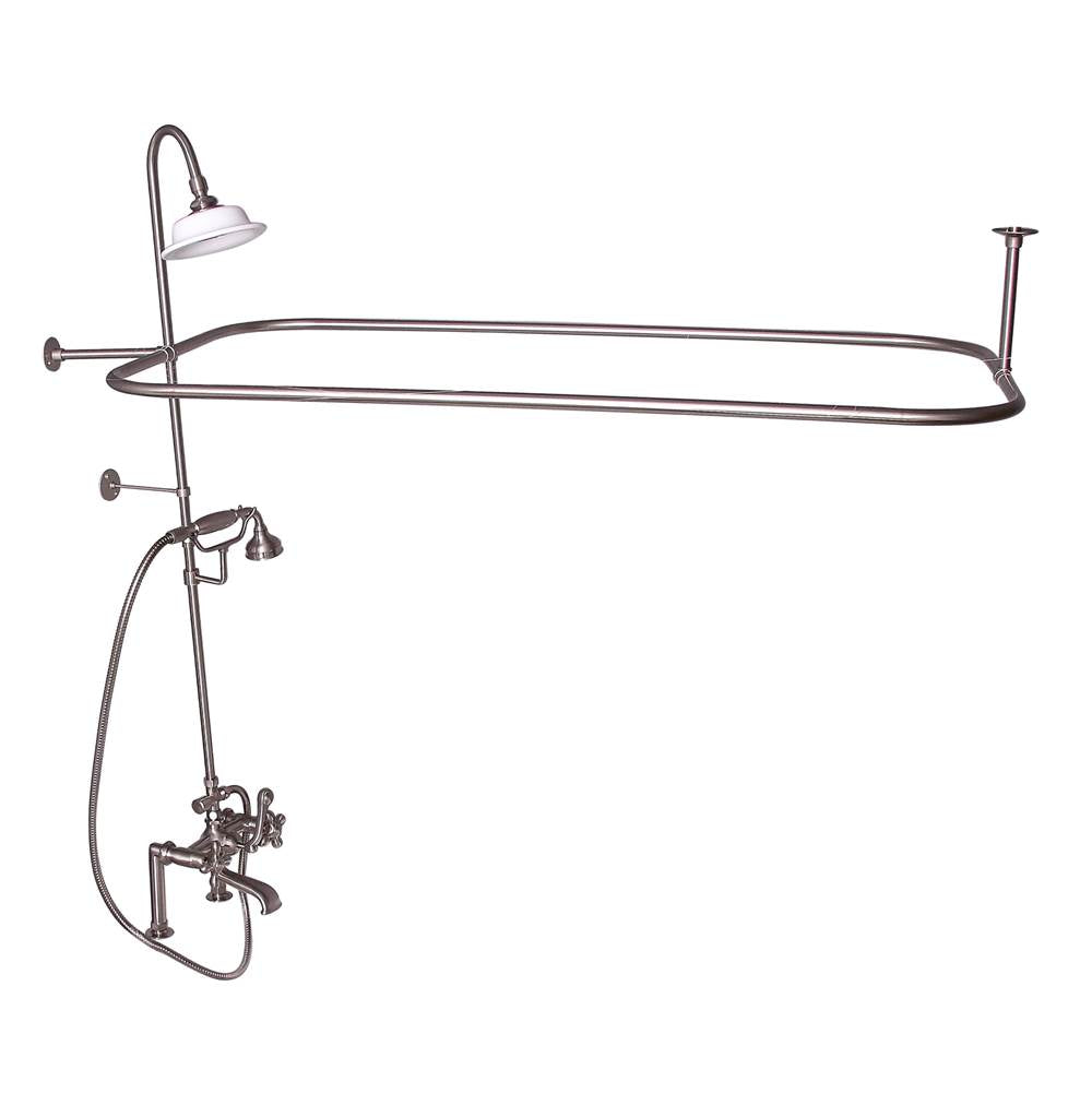 Barclay - Elephant Spout,Shwr Unit,Riser ShwrHead,HandShwr,Cross Hdl,BN - Brushed Nickel