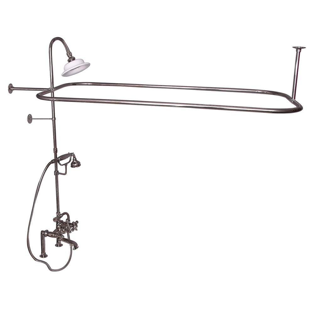 Barclay - Elephant Spout,Shwr Unit,Riser ShwrHead,HandShwr,Cross Hdl,PN - Polished Nickel