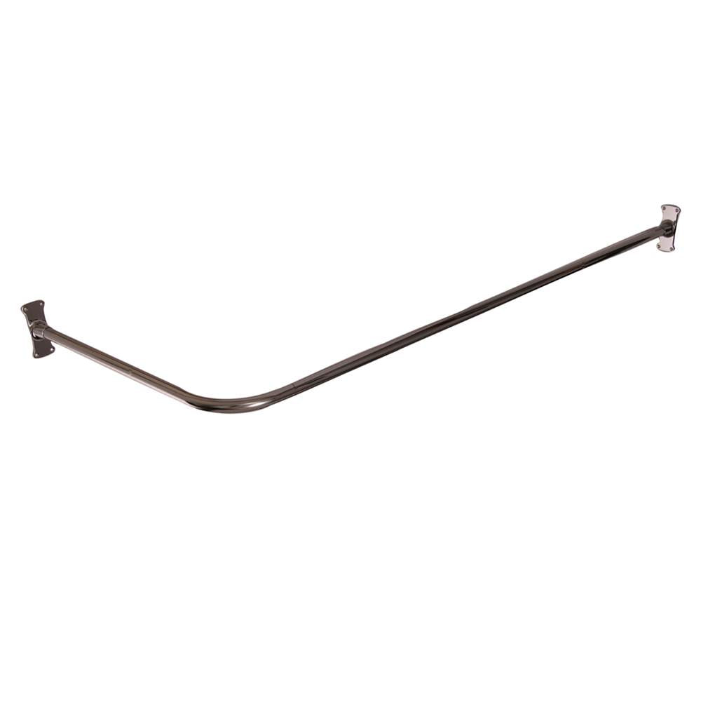 Barclay - 66'' Corner Shower Curtain Rod w/ Flanges-CP - Polished Chrome