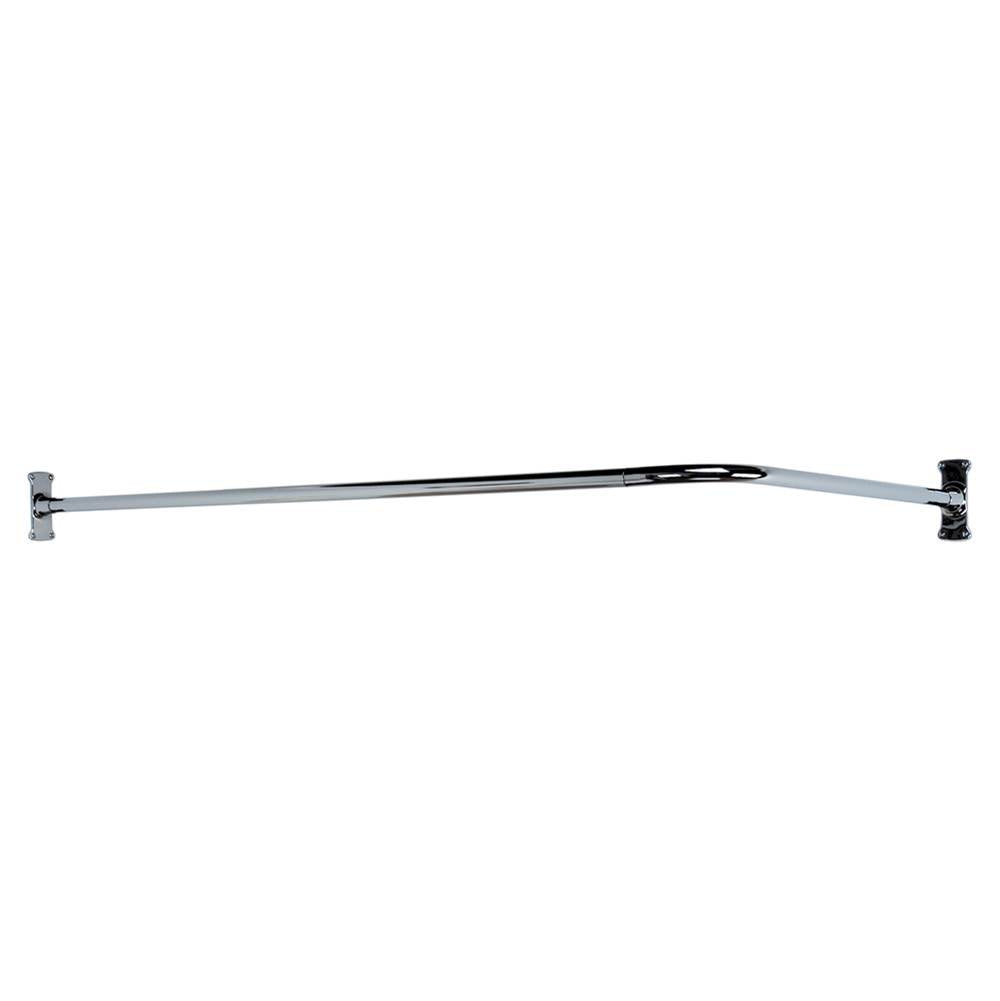 Barclay - 4123 Corner Rod, 66 x 48'', w/Flanges, Polished Chrome - Polished Chrome