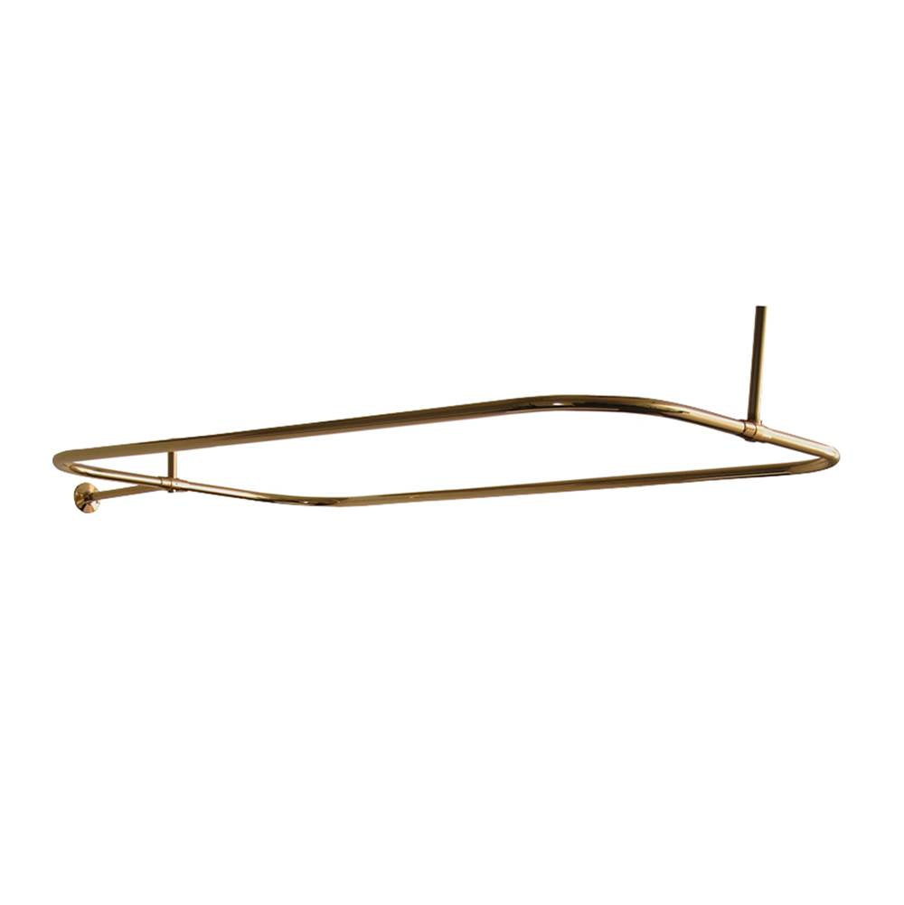 Barclay - 4150 Rectangular Shower Rod, 48 x 24'', Polished Brass - Polished Brass